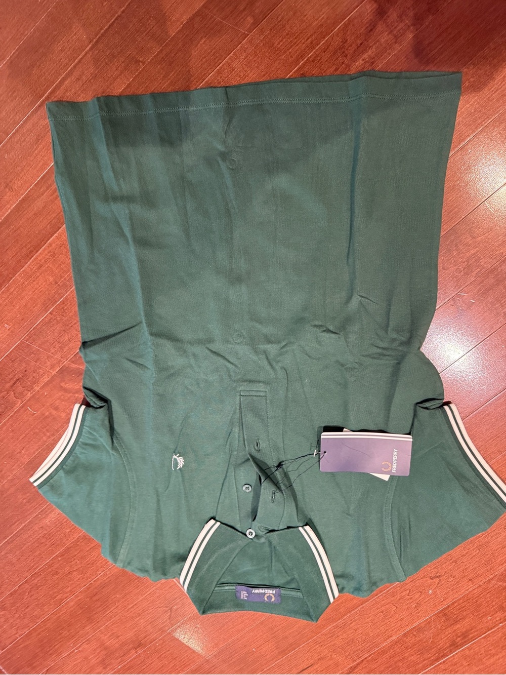 Fred Perry Dark Green Polo with Contrast Stripe Collar